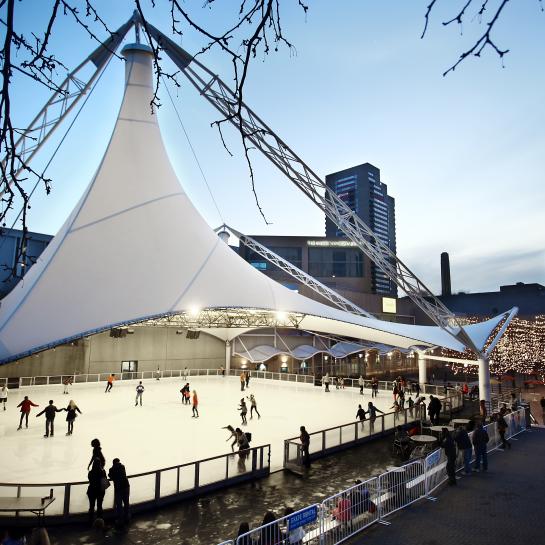 Crown Center Ice Terrace at Dusk